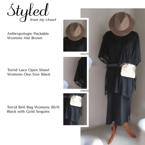 Able Maria Boxy Midi Dress Womens XL Black Cotton Closet Staple Travel - Picture 7 of 7